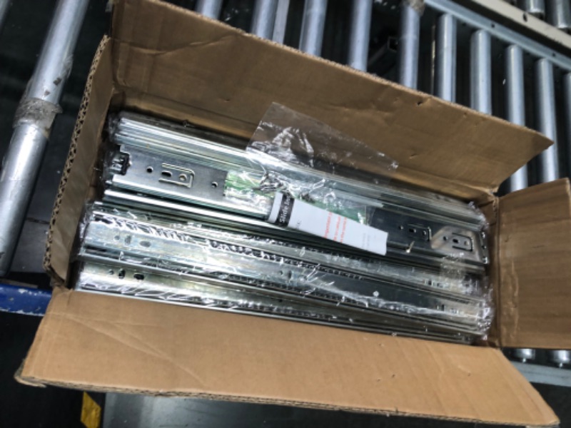 Photo 2 of 10 Pairs of 18 Inch Hardware 3-Section Full Extension Ball Bearing Side Mount Drawer Slides,100 LB Capacity Drawer Slide 18 Inch Zinc Plated