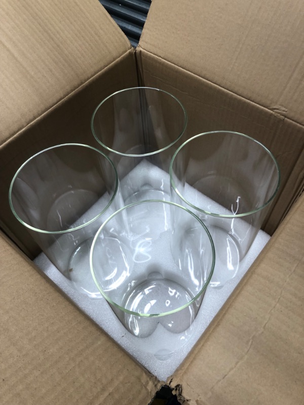 Photo 2 of 4 Pcs Glass Cylinder Vase Bulk Tall Floating Candle Holders Centerpieces Vases Clear Flower Vase for Table Centerpieces Home Wedding Party Event Office Decorations (6 x 12 Inch)