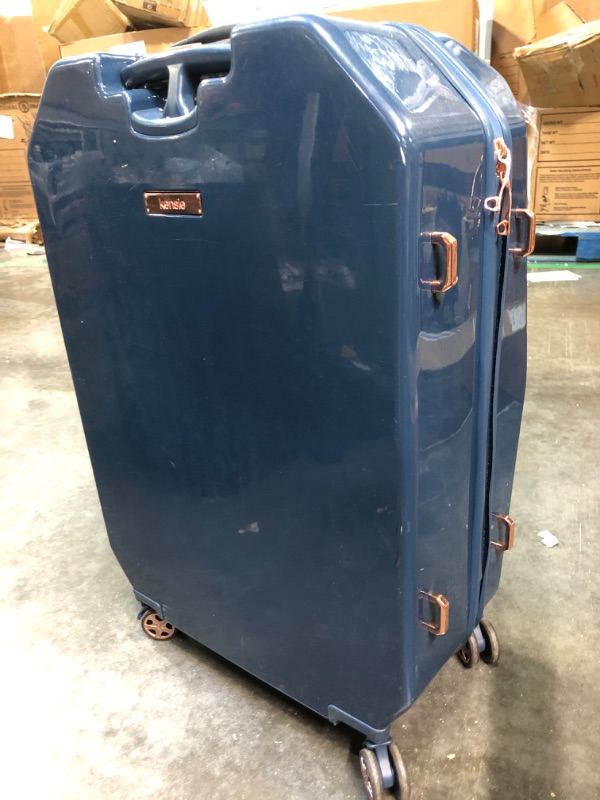 Photo 5 of **USED** kensie Women's 3D Gemstone TSA Lock Hardside Spinner Luggage, Midnight Blue, 2 Piece Set (28"/20") 2 Piece Set (28"/20") Midnight Blue