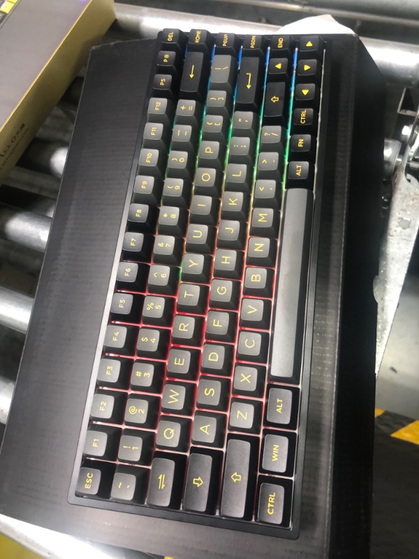 Photo 2 of Akko Black&Gold 75% Hot-swappable Mechanical Gaming Keyboard with PBT Keycaps, 2.4G Wireless/Bluetooth/Wired 3084B 84-Key RGB Keyboard, Compatible with Mac & Win Akko x TTC Princess Akko x TTC Princess Black&Gold