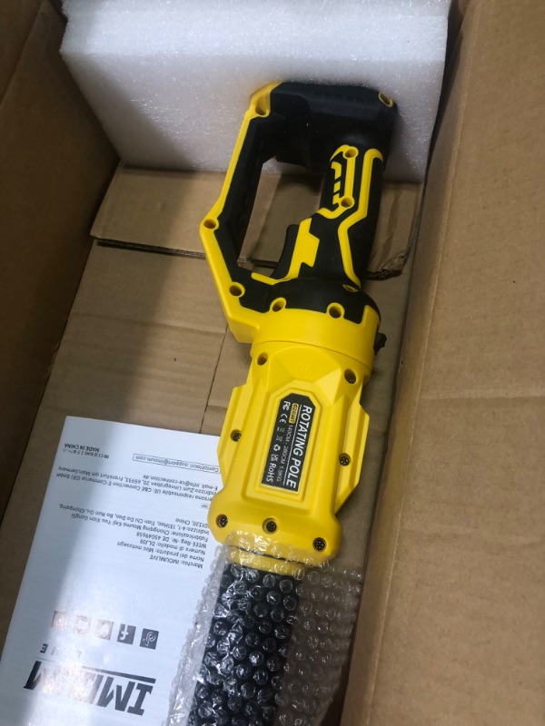 Photo 3 of **USED FOR PARTS** IMOUMLIVE 2-IN-1 Cordless Pole Saw & Chainsaw, 8" Cutting Brushless Electric Rotatable Pole Saw, Oiling System, 8.3 LB Lightweight, 21V 3.0Ah Battery, 16.6-Foot Max Reach Pole Saw for Tree Trimming 8-INCH