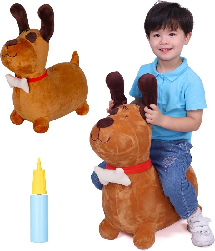 Photo 1 of 
INPANY Bouncy Brown Dog Hopper Toy 2 Year Old Boy, Toddler Plush Bouncing Horse Hopper, Ride on Animal Bouncer, Inflatable Riding Cool Birthday Gifts 3 4 Yr Girls

