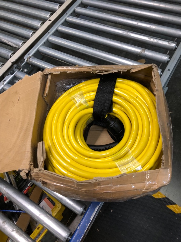 Photo 2 of 100FT 30 Amp Generator Extension Cord 4 Prong, NEMA L14-30P/L14-30R 10 Gauge STW 125/250V Twist Lock Generator Cord Heavy Duty, Yellow ETL Listed