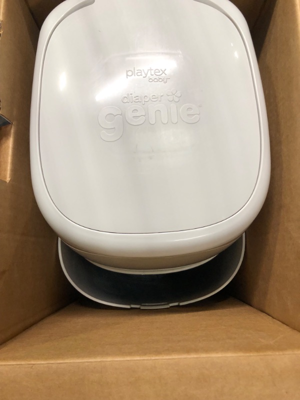 Photo 1 of Diaper Genie Complete Pail (Grey) | Odor-Controlling Baby Diaper Disposal System | Includes Diaper Pail & 3 Refill Bags Grey Pail + 3 Refills