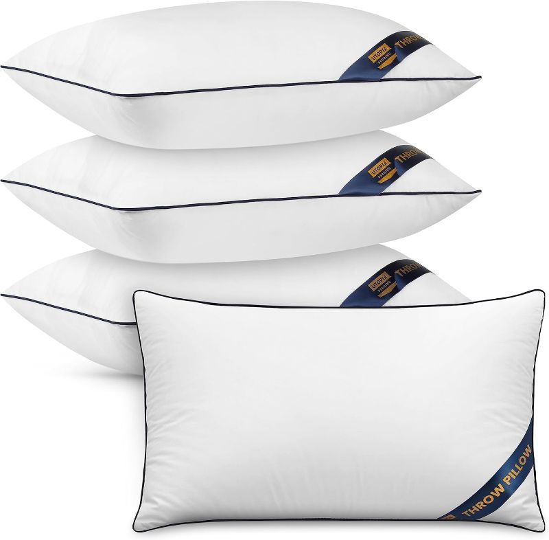 Photo 1 of **USED** Utopia Bedding Throw Pillow Inserts (Pack of 4, White), 12 x 20 Inches Decorative Indoor Pillows for Sofa, Bed, Couch, Cushion Sham Stuffer
