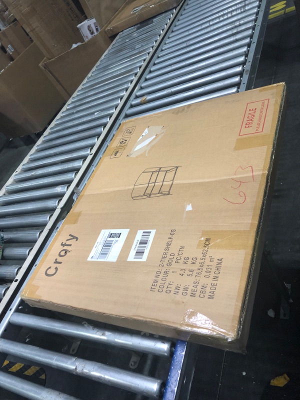 Photo 1 of Crofy No Assembly Folding Bookshelf, 2 Tier Gold Bookshelf, Metal Book Shelf for Storage, Folding Bookcase for Office Organization and Storage, 12.6 D x 22.44 W x 28.74 H Inches Gold 2 Tier