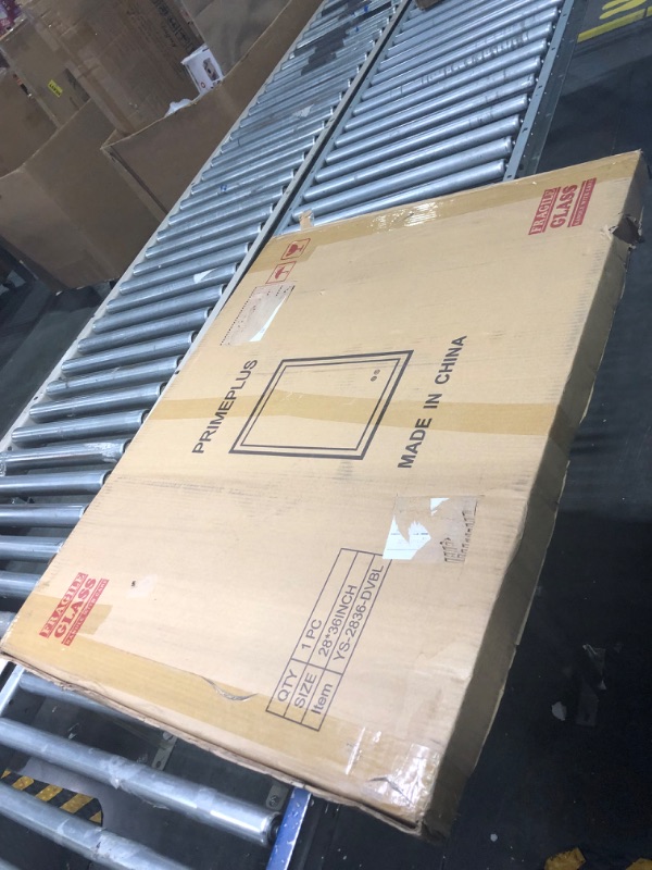 Photo 1 of PRIMEPLUS Vanity Mirror with Lights, 36x28 Inch Led Bathroom Backlit Mirror, Wall Switch Lighted Vanity Mirror Anti-Fog Wall Mounted Makeup Mirror, Bathroom Mirror with Lights (Vertical/Horizontal) Aluminum 28" x 36"