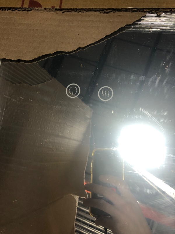 Photo 1 of PRIMEPLUS Vanity Mirror with Lights, 36x28 Inch Led Bathroom Backlit Mirror, Wall Switch Lighted Vanity Mirror Anti-Fog Wall Mounted Makeup Mirror, Bathroom Mirror with Lights (Vertical/Horizontal) Aluminum 28" x 36"