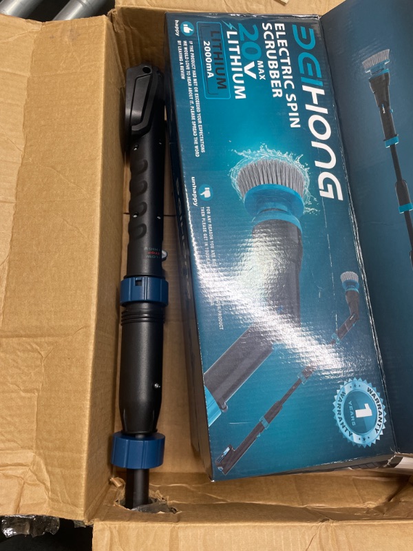 Photo 1 of BEI & HONG Electric Spin Scrubber,1000RPM Cordless Shower Scrubber, 2.5H Power Scrubber with Adjustable Extension Arm, 4 Replaceable Cleaning Heads, Electric Scrubber for Cleaning Bathroom & Tub