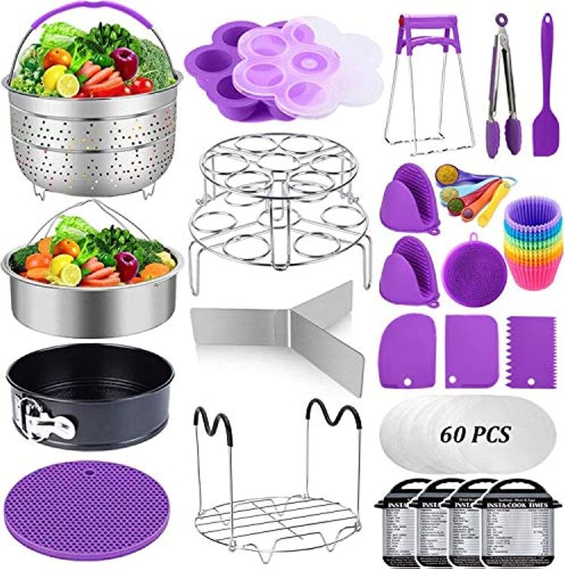 Photo 1 of Accessories for Instant Pot, Sugaroom 100 PCS Pressure Cooker Accessories Set Compatible with Instant Pot Accessories 6 qt 8 quart-2 Steamer Baskets, Springform Pan, Egg Rack, Egg Bites Mold and More
