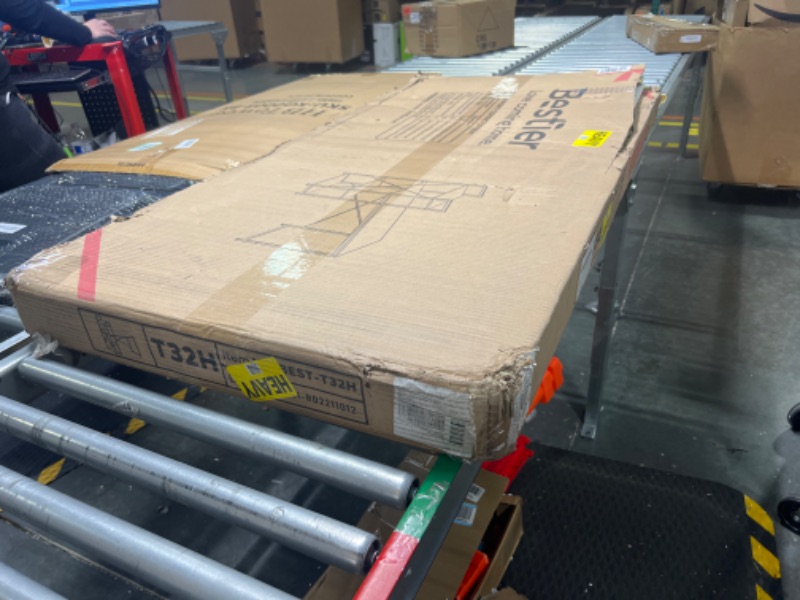 Photo 1 of Bestier Computer Desk with Storage Shelves - 55 Inch Home Office Desks with Reversible Bookshelf - Plenty Leg Room and Easy Assemble, Black Black 55 Inch