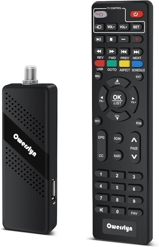 Photo 1 of 2024 Newest Digital Converter Box for TV, OWERSLYN [ATSC Tuner Hidden Behind The TV], TV Recording&Playback, USB Media Player, TV Tuner with 1080P HDMI/AV Output, Timer Setting, 2-in-1 Remote