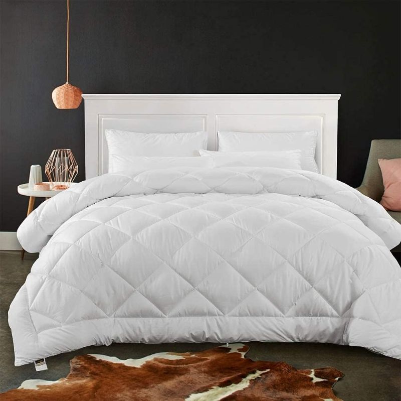 Photo 1 of Cozynight Soft Oversize King Comforter-Lightweight Down Alternative Comforter Duvet Insert with Corner Tabs-Fluffy Breathable Diamond Stitched Reversible Comforter (White,110"x98")
