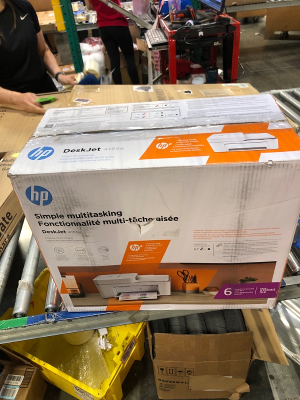 Photo 3 of HP DeskJet 4155e Wireless Color Inkjet Printer, Print, scan, copy, Easy setup, Mobile printing, Best-for home, Instant Ink with HP+,white
