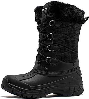 Photo 1 of HOBIBEAR Women's Winter Snow Boots Outdoor Waterproof Mid Calf Boots for Women with Warm Faux Fur Lined
