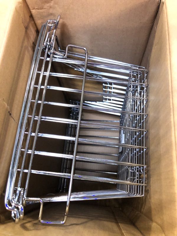 Photo 1 of 15" Large Stackable Storage Basket, Sturdy Organizer Bins for Kitchen, Pantry, Fridge, Freezer, Cabinet - 3 Pack - Chrome