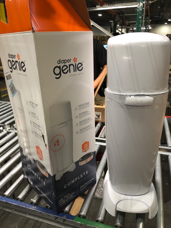 Photo 3 of Diaper Genie Complete Diaper Pail (White) with Antimicrobial Odor Control 