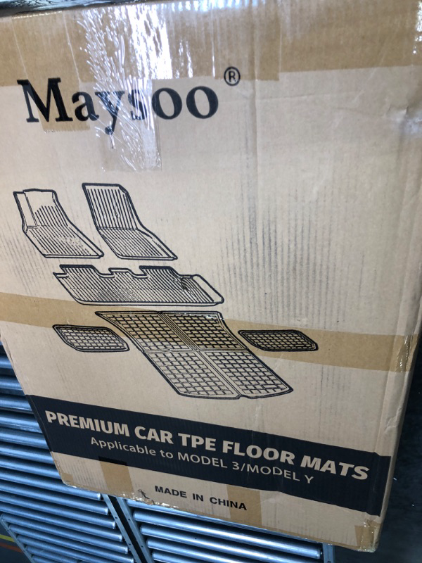 Photo 3 of Maysoo Tesla Model Y Floor Mats, Tesla Model Y 5-Seat 2020-2023 Accessories, All Weather Floor Mat Front Rear Cargo Liner Mat, Heavy Duty Floor Mats (Set of 6) Model Y floor mats (set of 6)