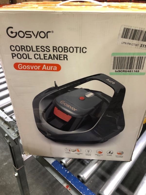 Photo 2 of ***FOR PARTS ONLY***
Gosvor Aura Cordless Robotic Pool Cleaner, Pool Vacuum Cleaner Lasts 90 Mins, LED Indicator, Self-Parking Technology, Lightweight, Ideal for Above/In-Ground Flat Pools up to 40 Feet 2001