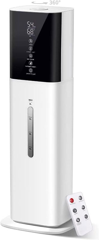 Photo 1 of 2.11Gal Ultrasonic Cool Mist Humidifier with Timer and Humidistat for Large Rooms - Home, Bedroom, Baby, Adults, Plants