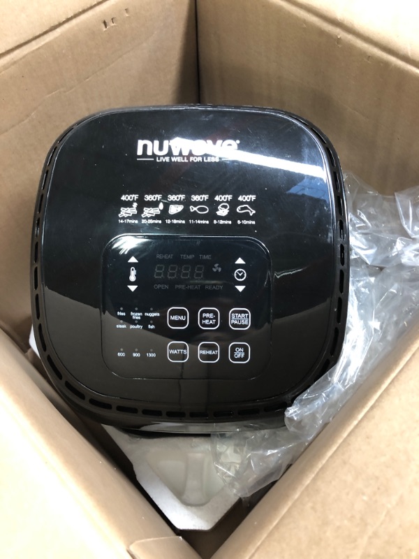 Photo 3 of **MISSING DRAWER TO AIR FRYER ** Nuwave (Renewed) Brio 3-Qt Air Fryer, Touch Screen Digital Controls & Easy to Read Display, 100°F- 390°F Temp Controls in 5° Increments, Linear Thermal (Linear T) Technology, Built-In Safety Features