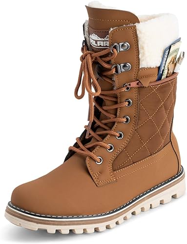 Photo 1 of POLAR Womens Memory Foam Outside Pocket Inside Zip Thermal Waterproof Deep Tread Rubber Sole Snow Boots