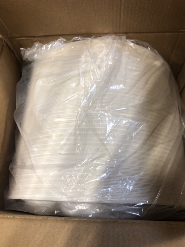 Photo 1 of ECOLipak 150 Pack Compostable 3 Compartment Plates, Heavy-Duty Disposable Biodegradable Paper Plates, 8.85 inch Eco-Friendly Sugarcane Bagasse Plates for Party Dinner 9inch White