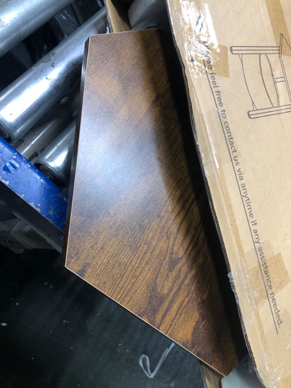 Photo 1 of GYIIYUO Large Side Table 20 Inch, Hexagon End Table with Removable Storage Basket, 20''D*17''W Large Tabletop, Sturdy and Stable, Short Bedside Table for Living Room and Bedroom, Rustic Brown