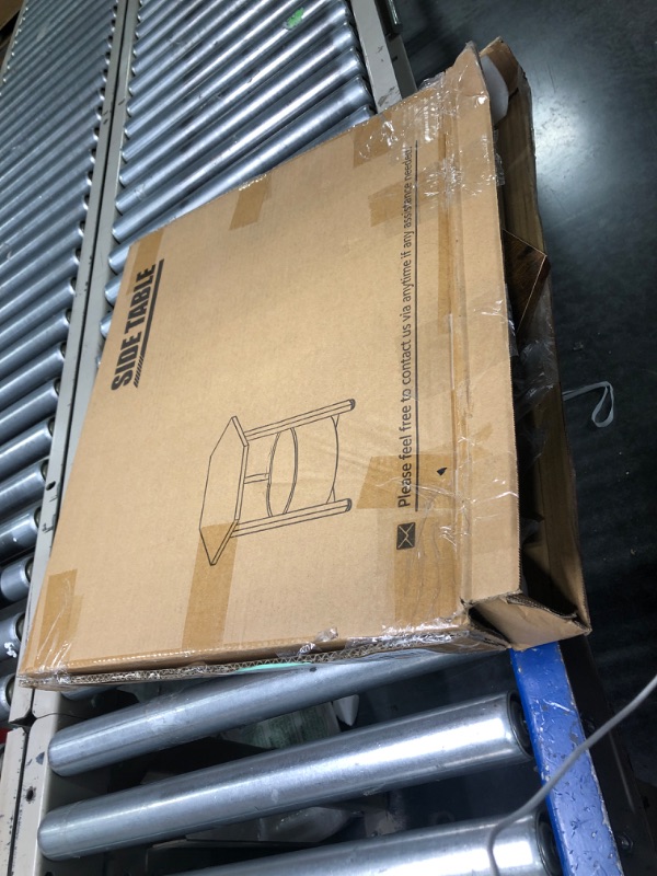 Photo 1 of GYIIYUO Large Side Table 20 Inch, Hexagon End Table with Removable Storage Basket, 20''D*17''W Large Tabletop, Sturdy and Stable, Short Bedside Table for Living Room and Bedroom, Rustic Brown