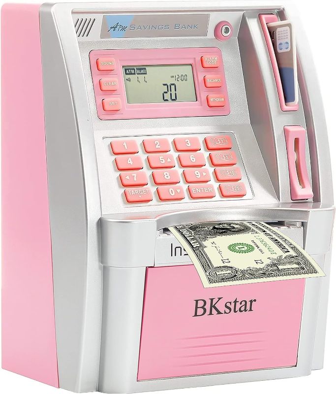 Photo 1 of 2024 Upgraded ATM Piggy Bank for Real Money Kids Adults with Debit Card, Bill Feeder, Coin Recognition, Balance Calculator, Digital Electronic Savings Safe Machine Box, Hot Gift for Boys Girls