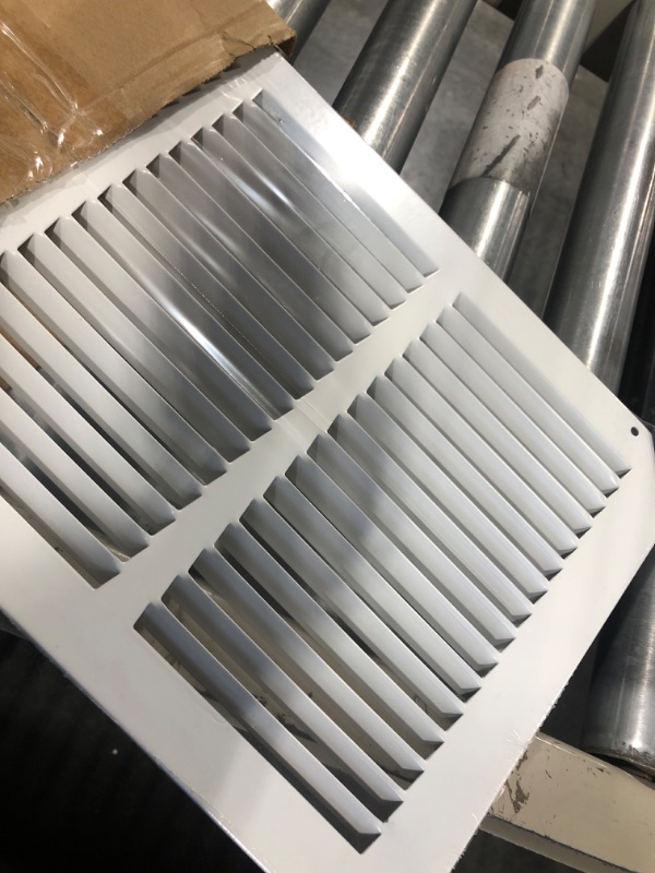 Photo 3 of 25" x 8" Return Air Grille - Sidewall and Ceiling - HVAC Vent Duct Cover Diffuser - [White] [Outer Dimensions: 26.75w X 9.75"h]