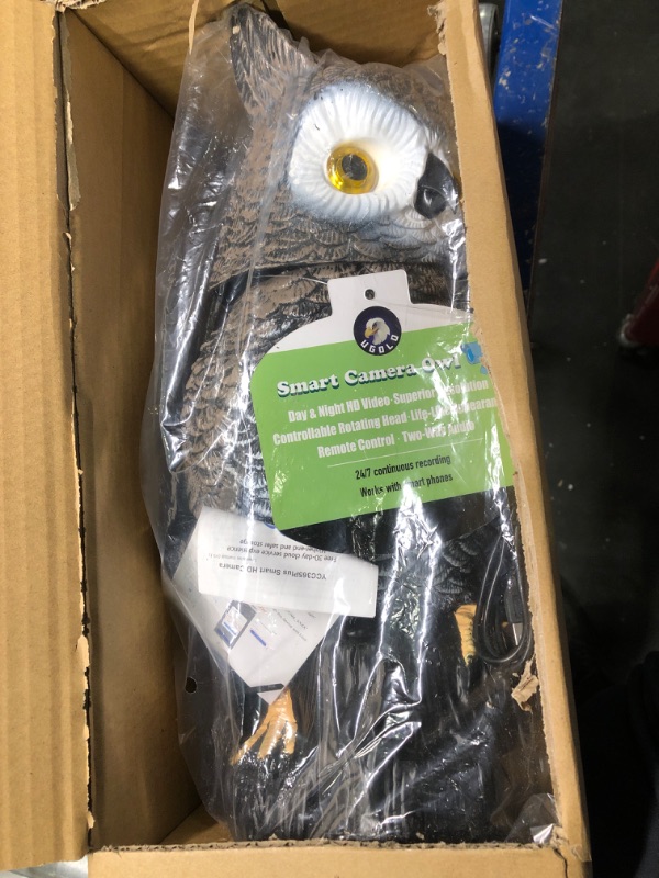 Photo 1 of Indoor Camera Owl, Home Security Camera Owl with Rotatable Head, Night Vision, 2-Way Audio, Works with Phone, Decoration for Home