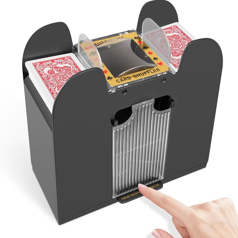 Photo 1 of Automatic Card Shuffler 6 Deck,Battery-Operated Playing Card Shuffler for Home Card Game,Travel
