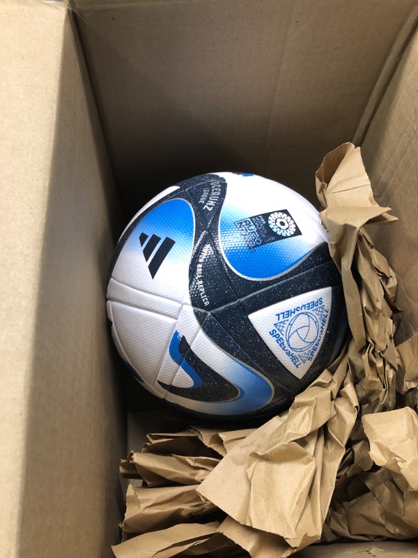 Photo 2 of adidas Unisex-Adult Womens World Cup League Ball White/Collegiate Navy/Bright Blue/Silver Metallic 5