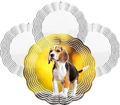Photo 1 of 4PCS 8 inch Aluminum 3D Sublimation Wind Spinner Double Sided Circle Sublimation Garden Wind Spinners Blank for Heat Press, Innovation Wind Spinner TIPFIT (8")
