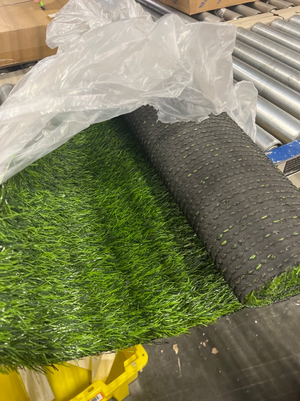 Photo 2 of Green Artificial Grass Heyroll  Fake Grass Turf Mat, Indoor Outdoor Artificial Lawn Rug, Dogs Pet Synthetic Grass Carpet for Landscape Garden Backyard Patio,Customized Green 