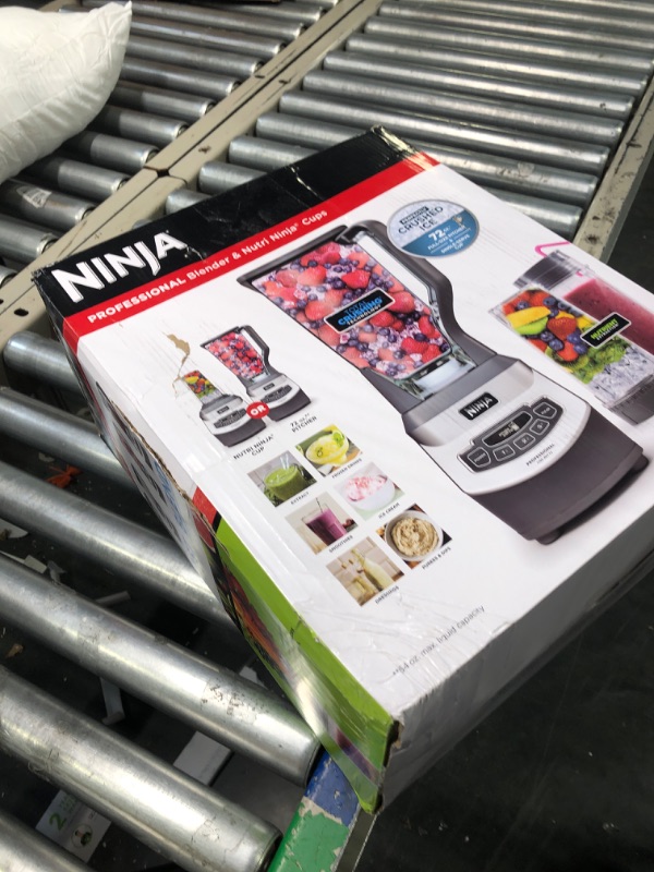 Photo 2 of Ninja BL660 Professional Compact Smoothie & Food Processing Blender, 1100-Watts, 3 Functions for Frozen Drinks, Smoothies, Sauces, & More, 72-oz.* Pitcher, (2) 16-oz. To-Go Cups & Spout Lids, Gray 1100 Watts with Single Serve