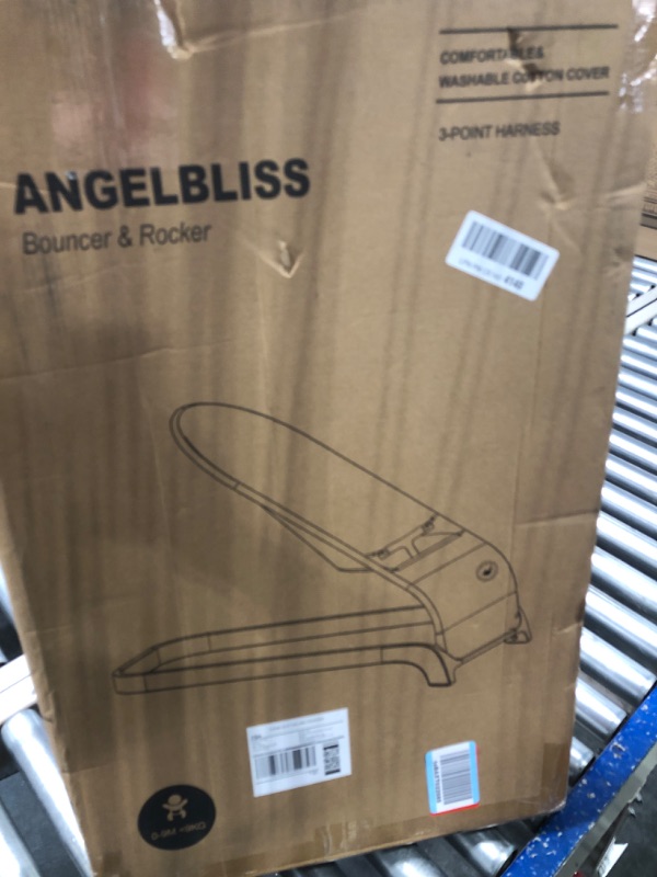 Photo 1 of ANGELBLISS Baby Bouncer, Portable Bouncer Seat for Babies, Infants Bouncy Seat with Mesh Fabric, Natural Vibrations (Brown)