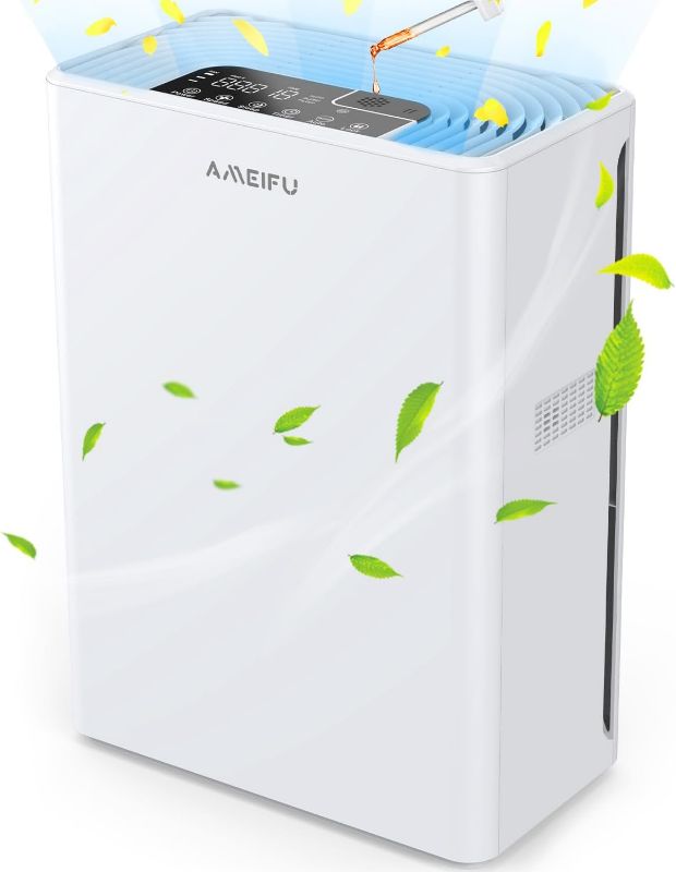 Photo 1 of Air Purifiers for Home Large Room up to 1640ft², AMEIFU Hepa Air Purifiers, H13 True HEPA Air Filter for Pets Hair, Dander, Smoke, Pollen, Smell, 3 Fan Speeds, 5 Timer, Sleep Mode 15DB Air Cleaner
