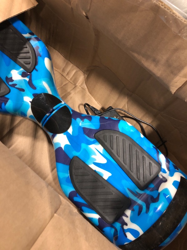Photo 3 of  Hoverboard with Bluetooth & LED Lights, Self Balancing Hover Boards for Kids & Adults & Girls & Boys, for All Ages Blue Camo