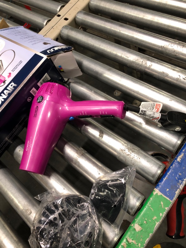 Photo 3 of *** CORD DOESN'T STAY PULLED OUT FOR PARTS** Conair Hair Dryer with Retractable Cord, 1875W Cord-Keeper Blow Dryer Pink