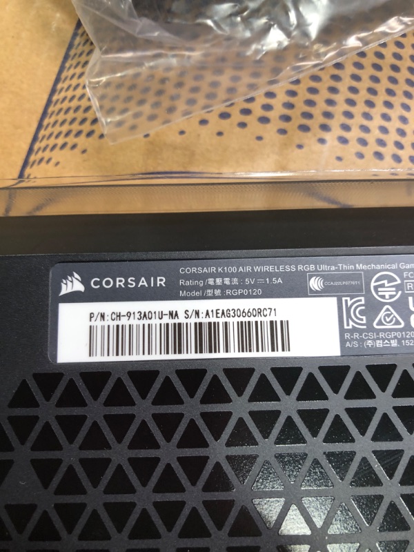 Photo 1 of Corsair K100 AIR Wireless RGB Mechanical Gaming Keyboard - Ultra-Thin, Sub-1ms Slipstream , Low-Latency Bluetooth, Cherry MX Ultra Low Profile Keyswitches - NA Layout, QWERTY - Black
