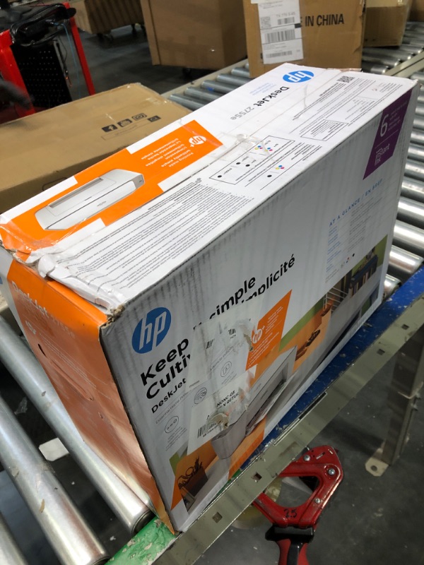 Photo 2 of HP DeskJet 2755e Wireless Color All-in-One Printer with bonus 6 months Instant Ink (26K67A), white