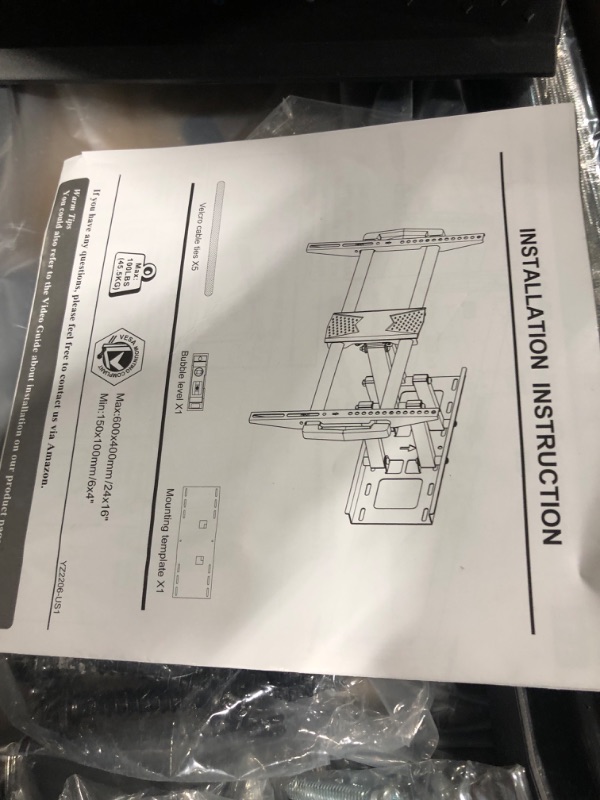 Photo 1 of MOUNTUP UL Listed Full Motion TV Wall Mount for Most 42-82 inch TVs, Wall Mount TV Bracket with Articulating Swivel and Tilt, TV Mount Max VESA 600x400mm, Holds up to 100lbs Fits 16" Studs MU0028