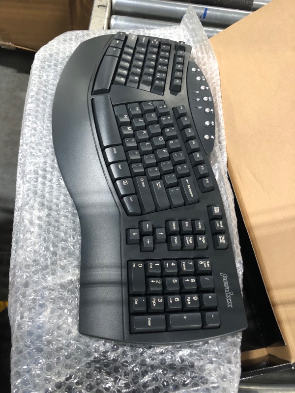 Photo 3 of Perixx Periboard-612 Wireless Ergonomic Split Keyboard with Dual Mode 2.4G and Bluetooth Feature, Compatible with Windows 10 and Mac OS X System, Black, US English Layout, (11354) Wireless Black Keyboard