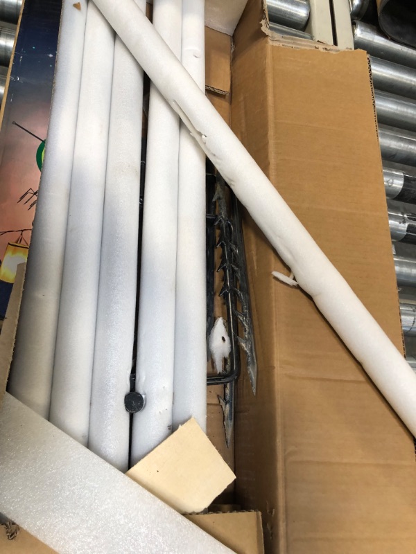 Photo 1 of Deck Pole For String Lights - Sturdy 9 ft String Light Pole for Outdoor String Lights - Secure & Versatile Top Parts - Rubber Protected Bracket Set for Mounting To Patio or Fence, 2 Pack Deck Pole 2 Pack