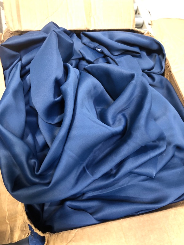 Photo 1 of **USED** NICETOWN 2 Panels Outdoor Curtains for Patio Waterproof 108" L Public Dividers, Detachable Tab Top Blackout Thermal Insulated Privacy Outdoor Drapes for Arbor/Porch, Navy Blue, 84" Wide Navy Blue W84 x L108| 2 PCs