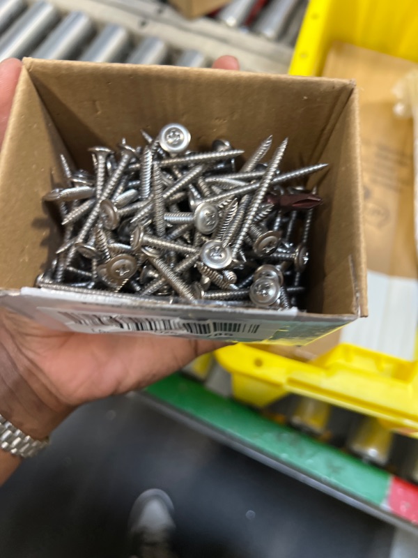 Photo 3 of (100 pcs)#8×2" Phillips Truss Head Wood Screws Stainless Steel 410 Quick Metal Self Tapping #8×2" Silver