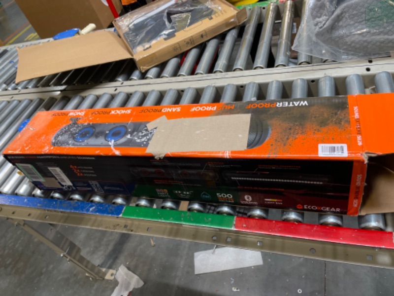 Photo 1 of ECOXGEAR SoundExtreme SE26 Amplified Powersports Bluetooth 8 Speaker Soundbar Waterproof Sandproof with LED Lighting 500 Watts of Peak Power