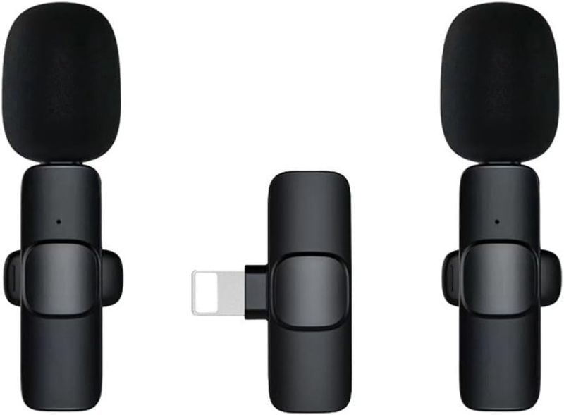 Photo 1 of O'rengela 2 Pack Wireless Lavalier Microphones for iPhone, iPad - Crystal Clear Sound Quality for Recording, Live Streaming, YouTube, Facebook, TikTok
